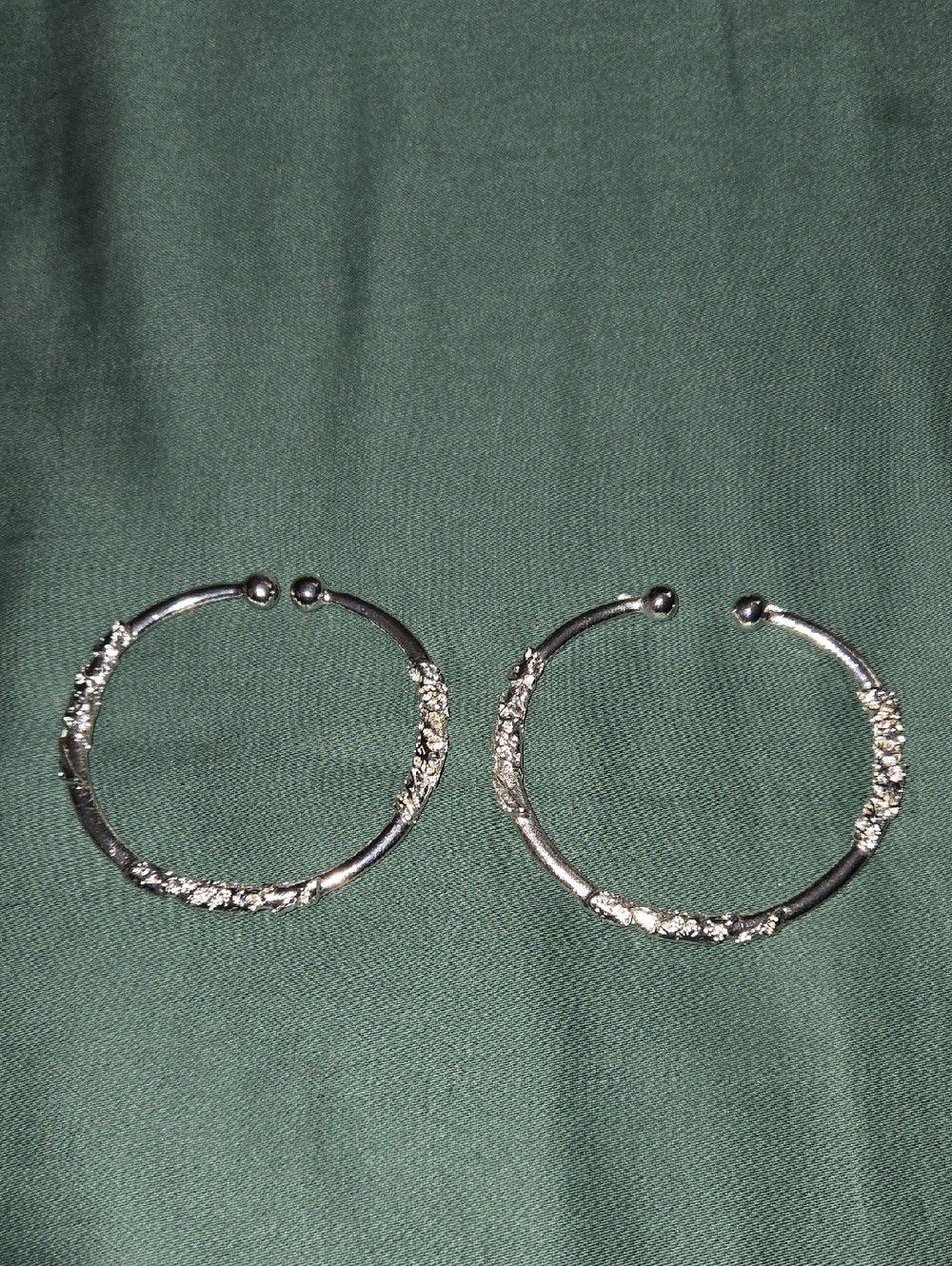 Crystal-Embellished Silver Hoop Bracelet - Sparkling Open Bangle